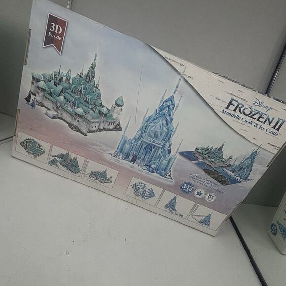 Disney Other - Disney Frozen II Arendelle Castle - Ice Castle Cubic 3D Puzzle 343 pcs